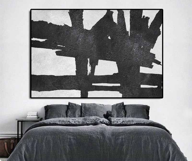 Abstract Oil Painting,Oversized Horizontal Minimal Art On Canvas - Modern Wall Decor